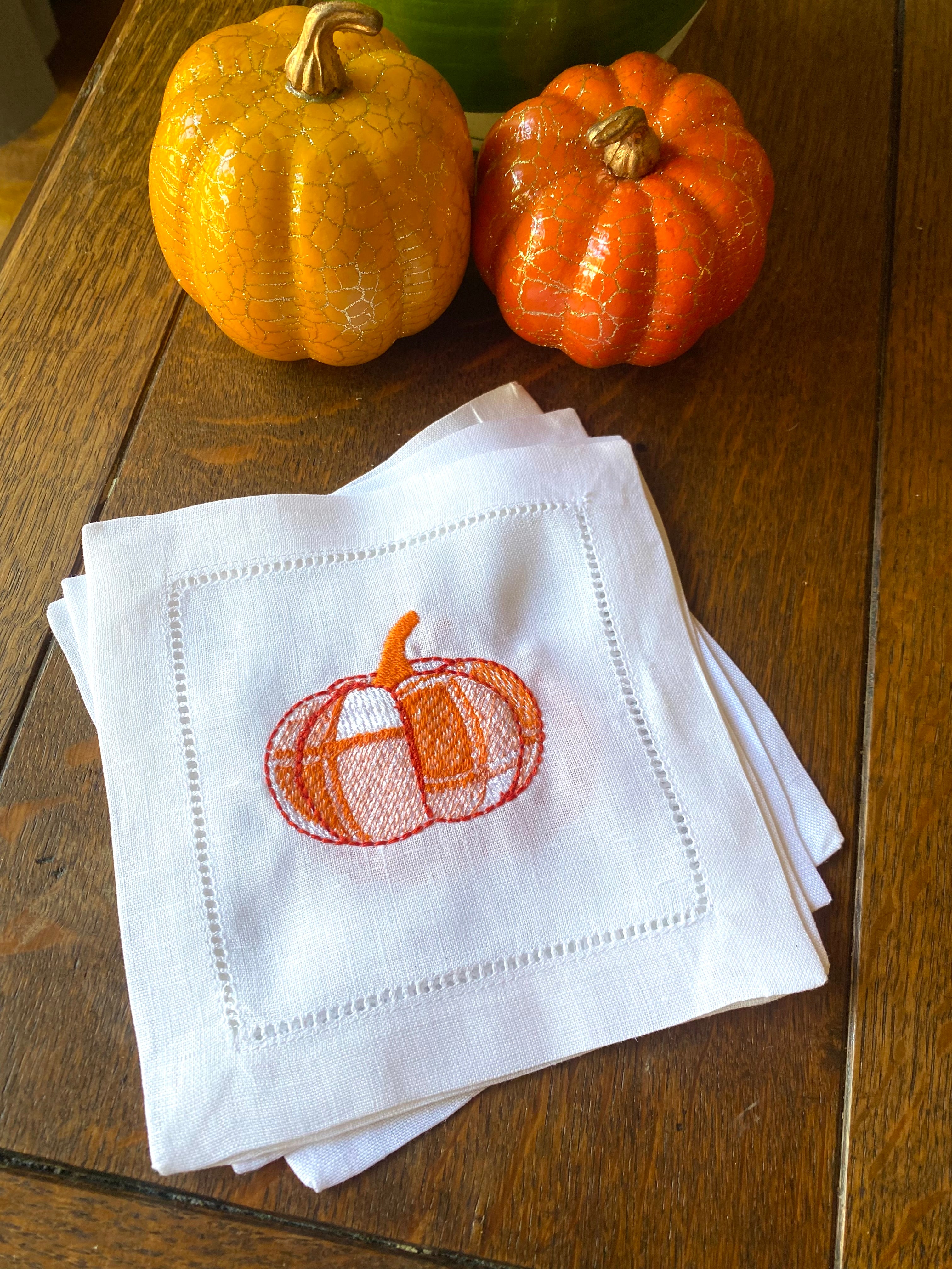 Plaid Pumpkin Cocktail Napkins