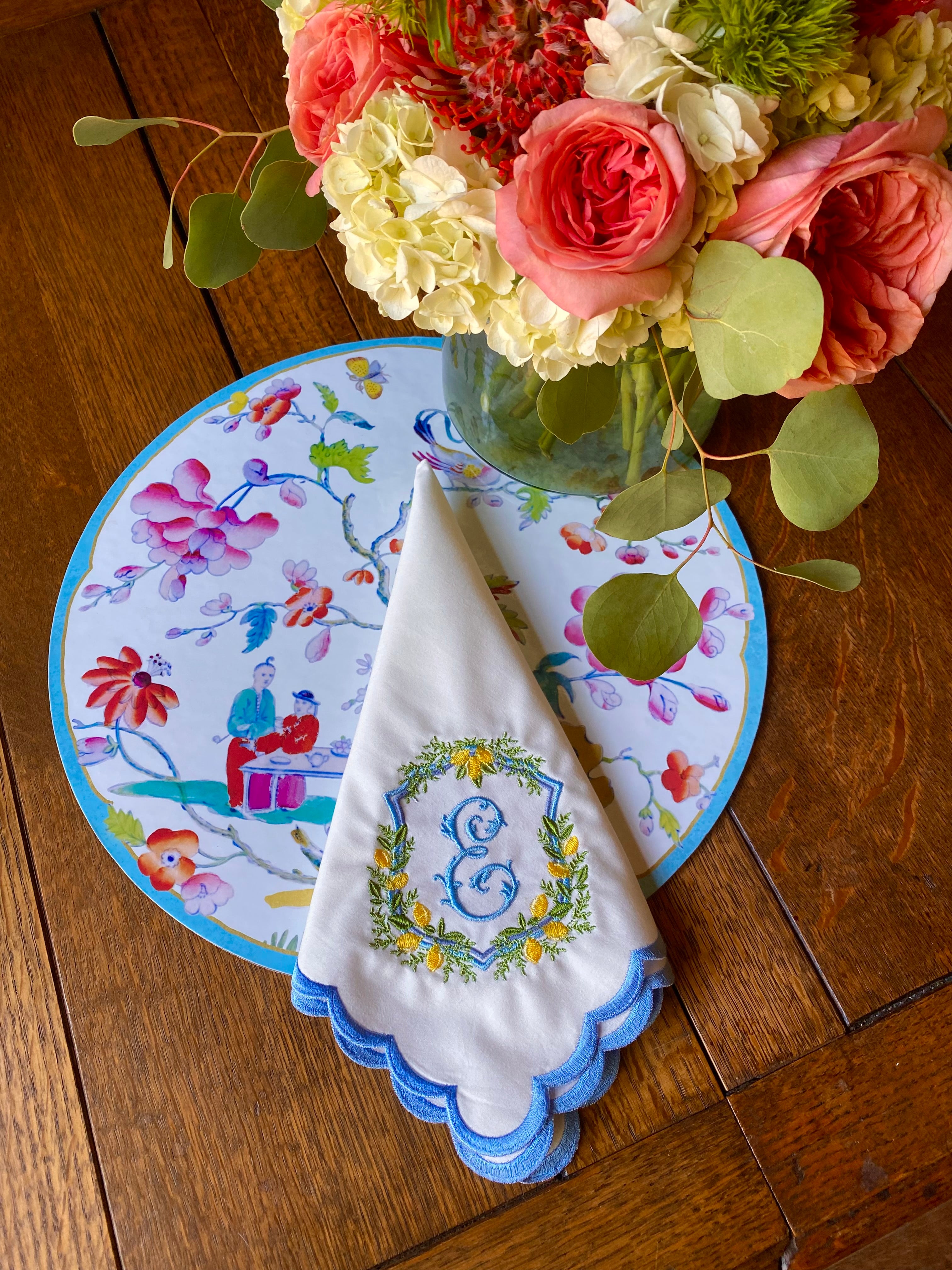 Limoncello Scalloped Dinner Napkins