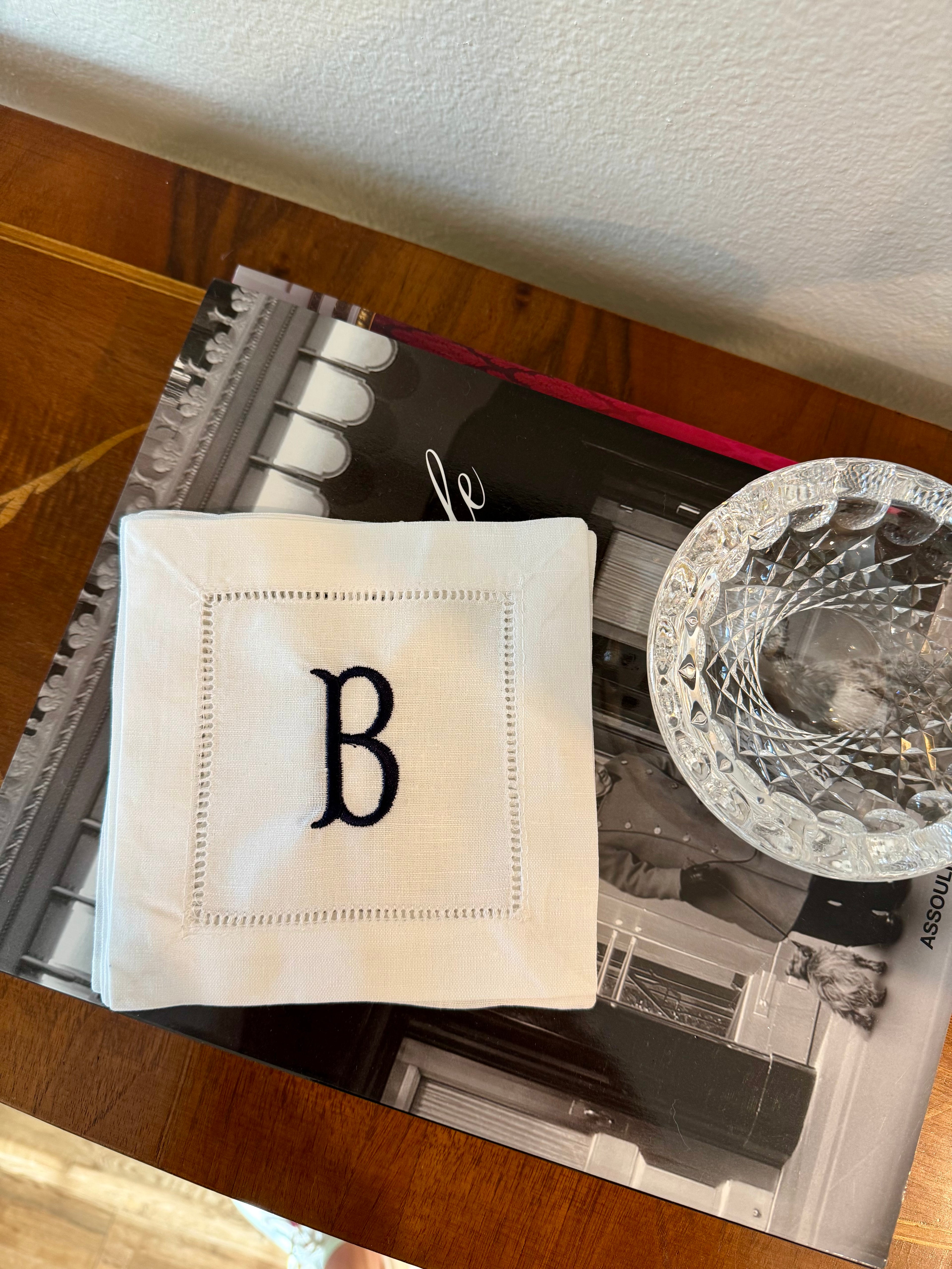 Single Initial Cocktail Napkins-Fishtail