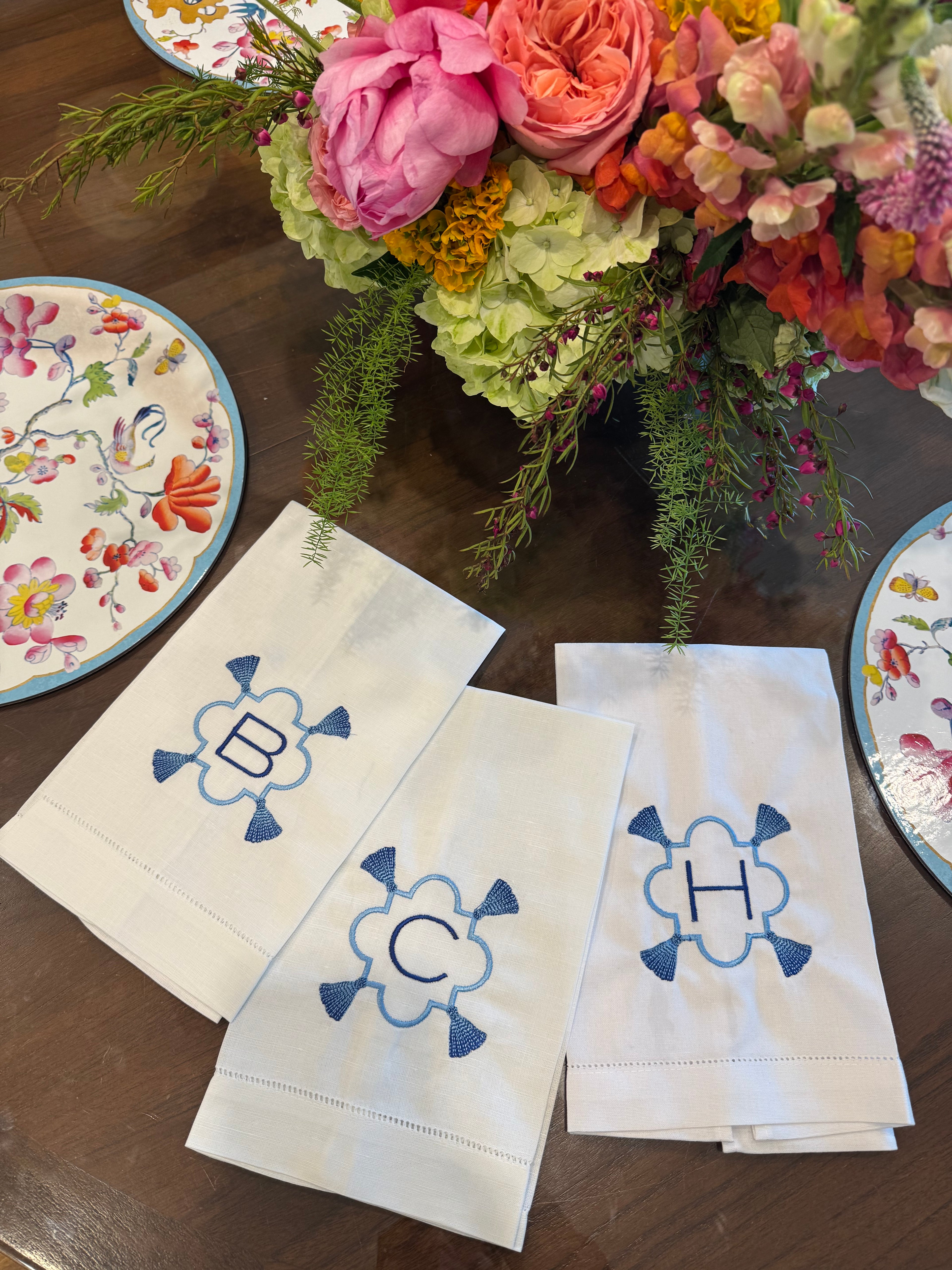 Tassel Initial Tea Towel