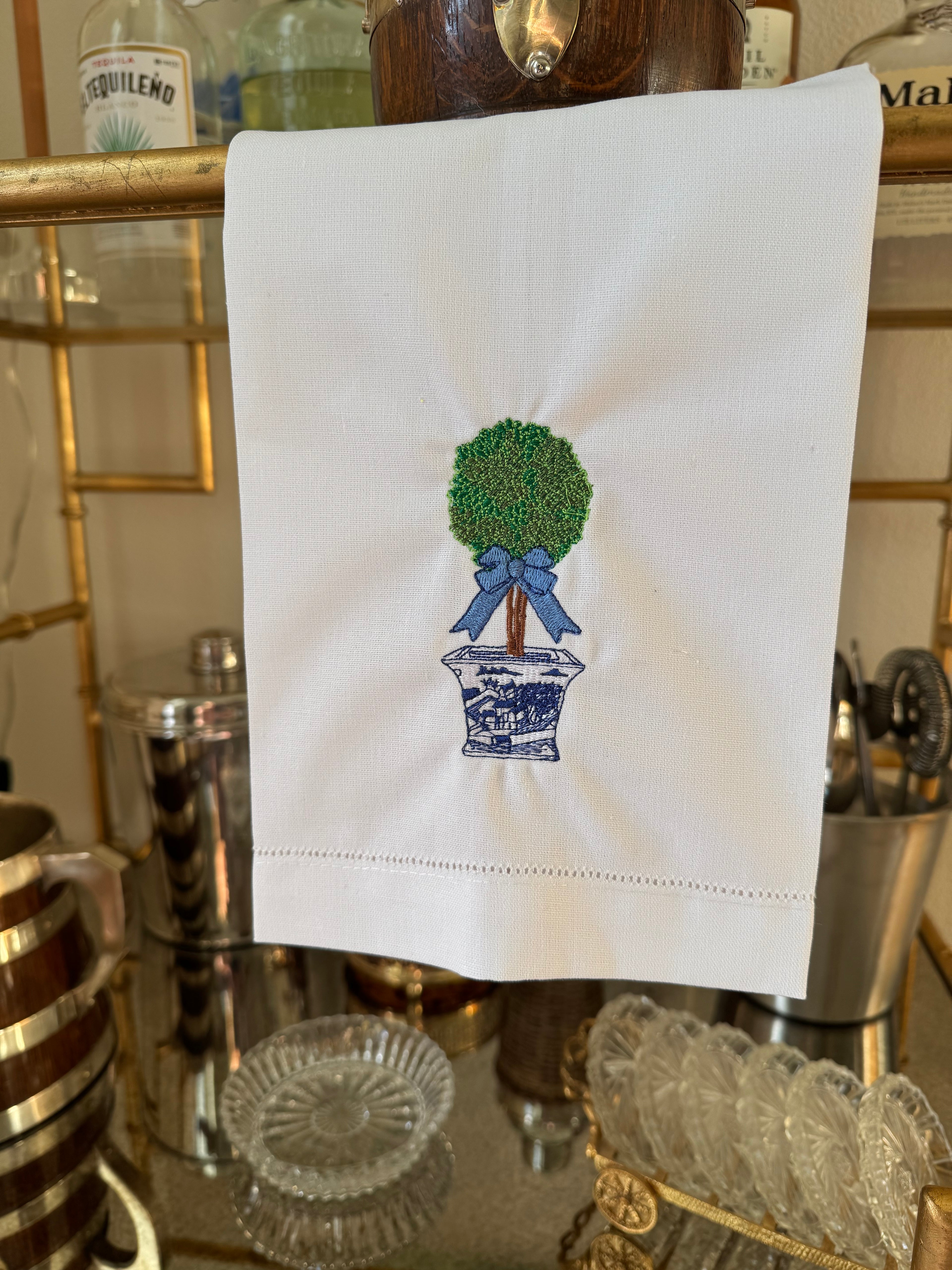 Boxwood Topiary Tea Towel