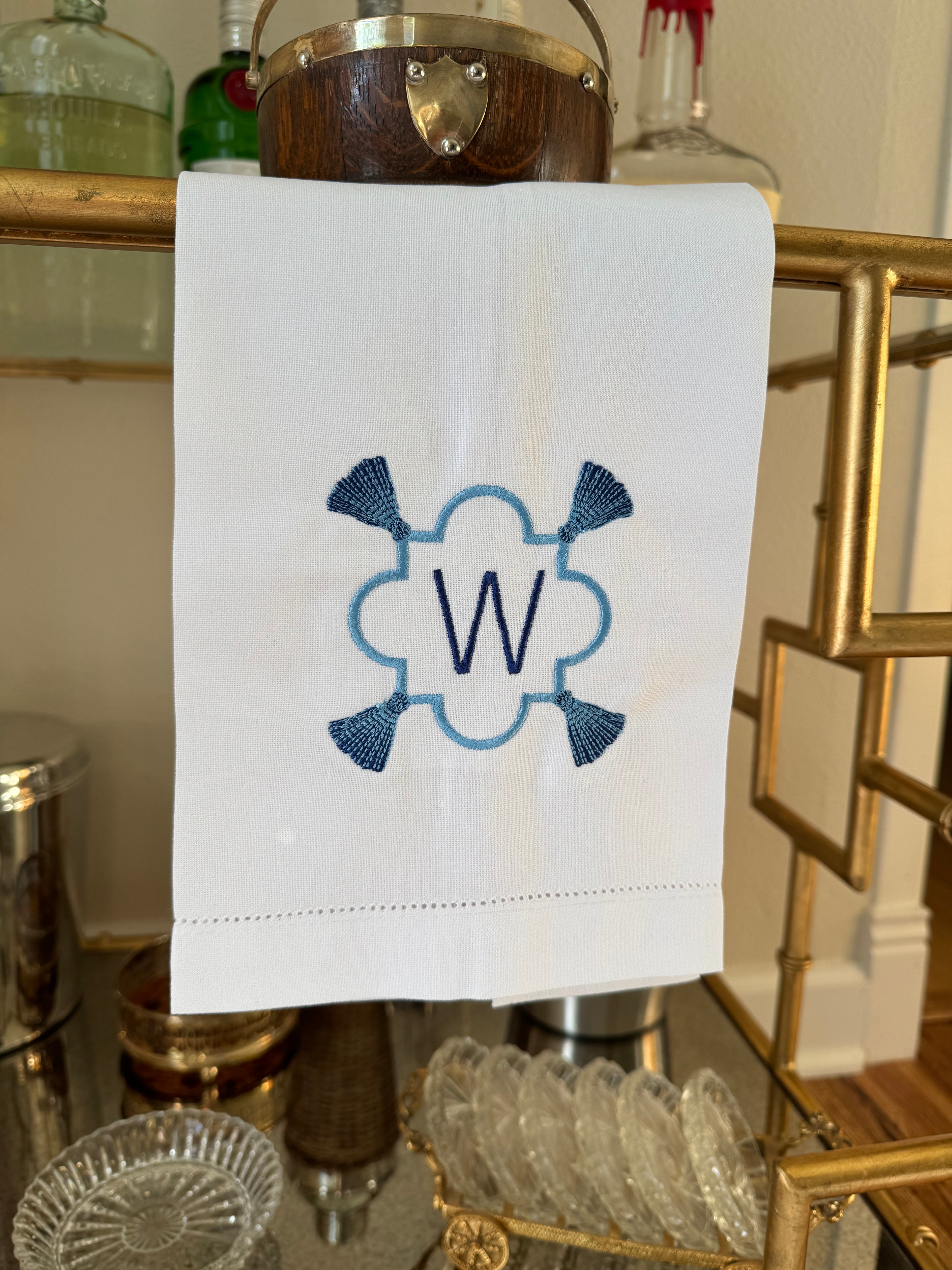 Tassel Initial Tea Towel
