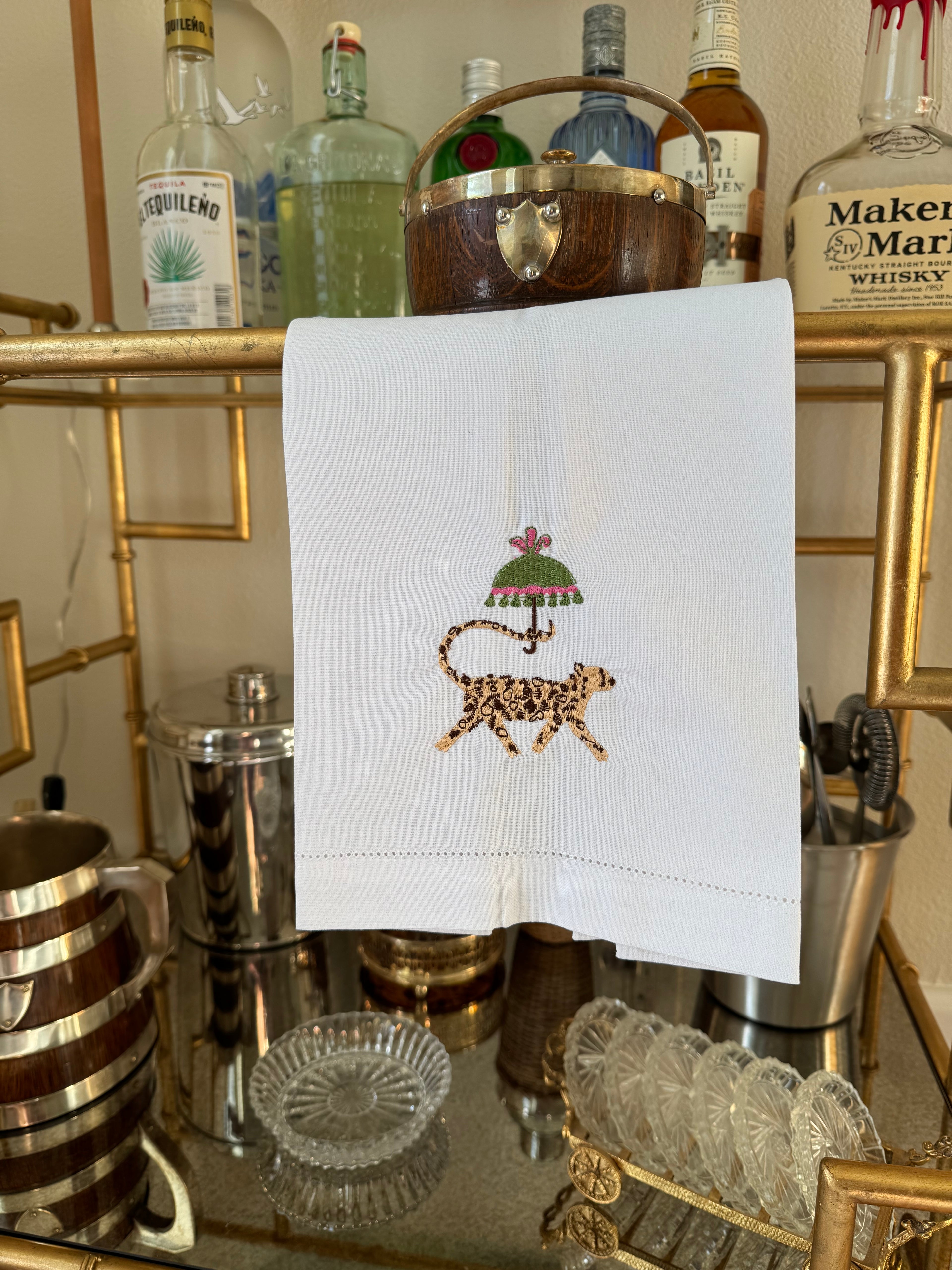Cheetah Umbrella Tea Towel