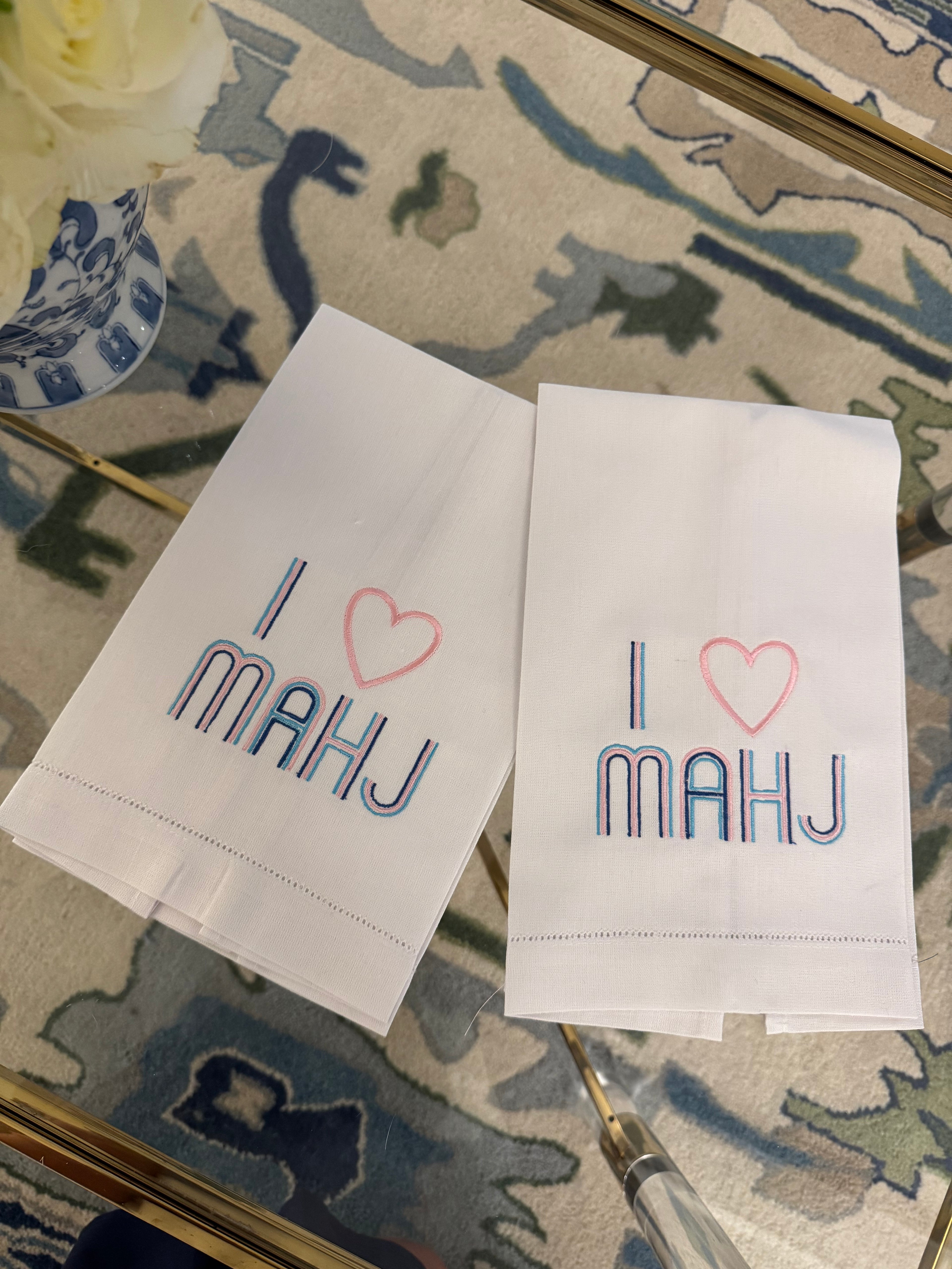 I Love Mahj Tea Towel