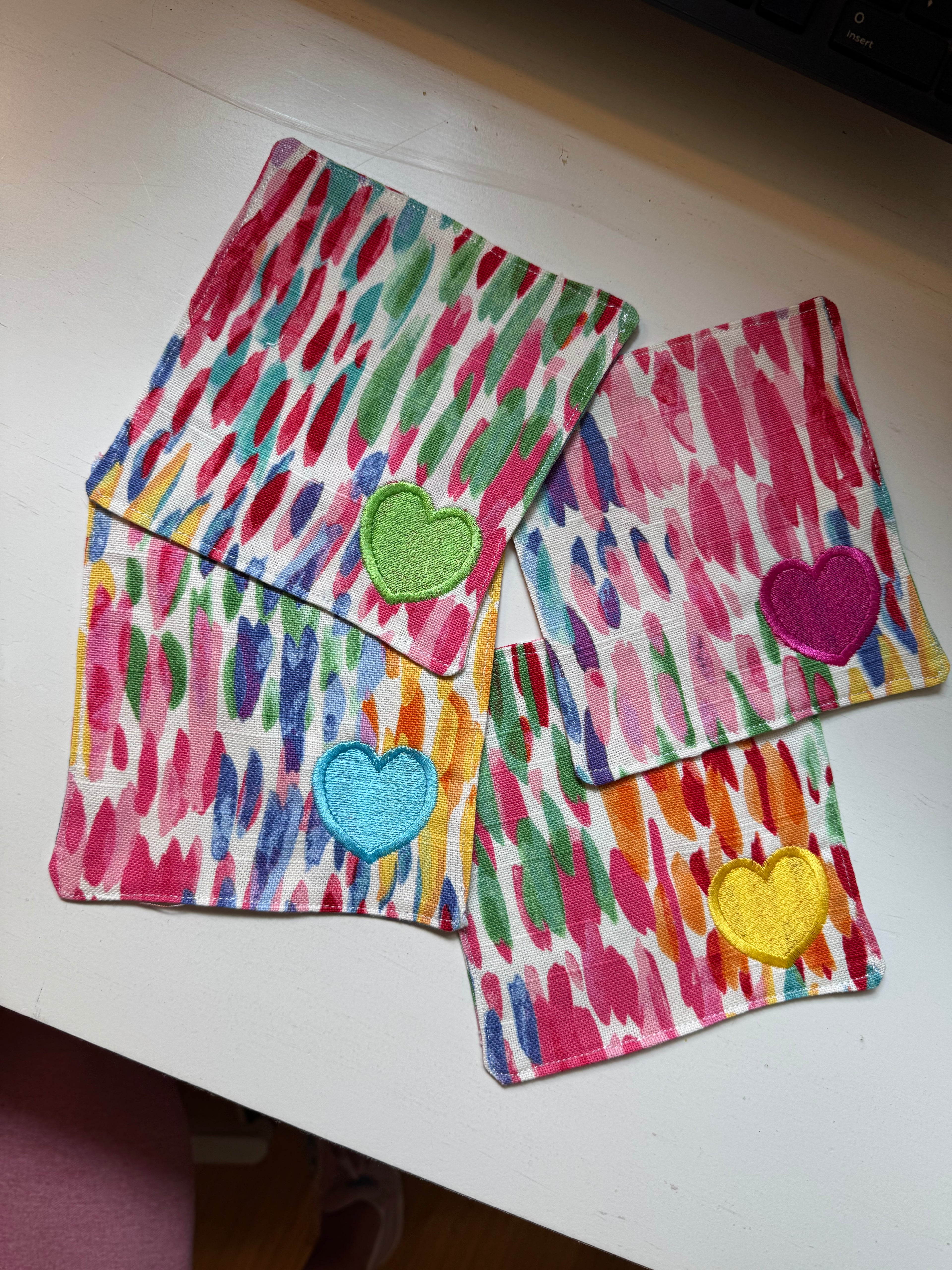 Painted Heart Cocktail Napkins