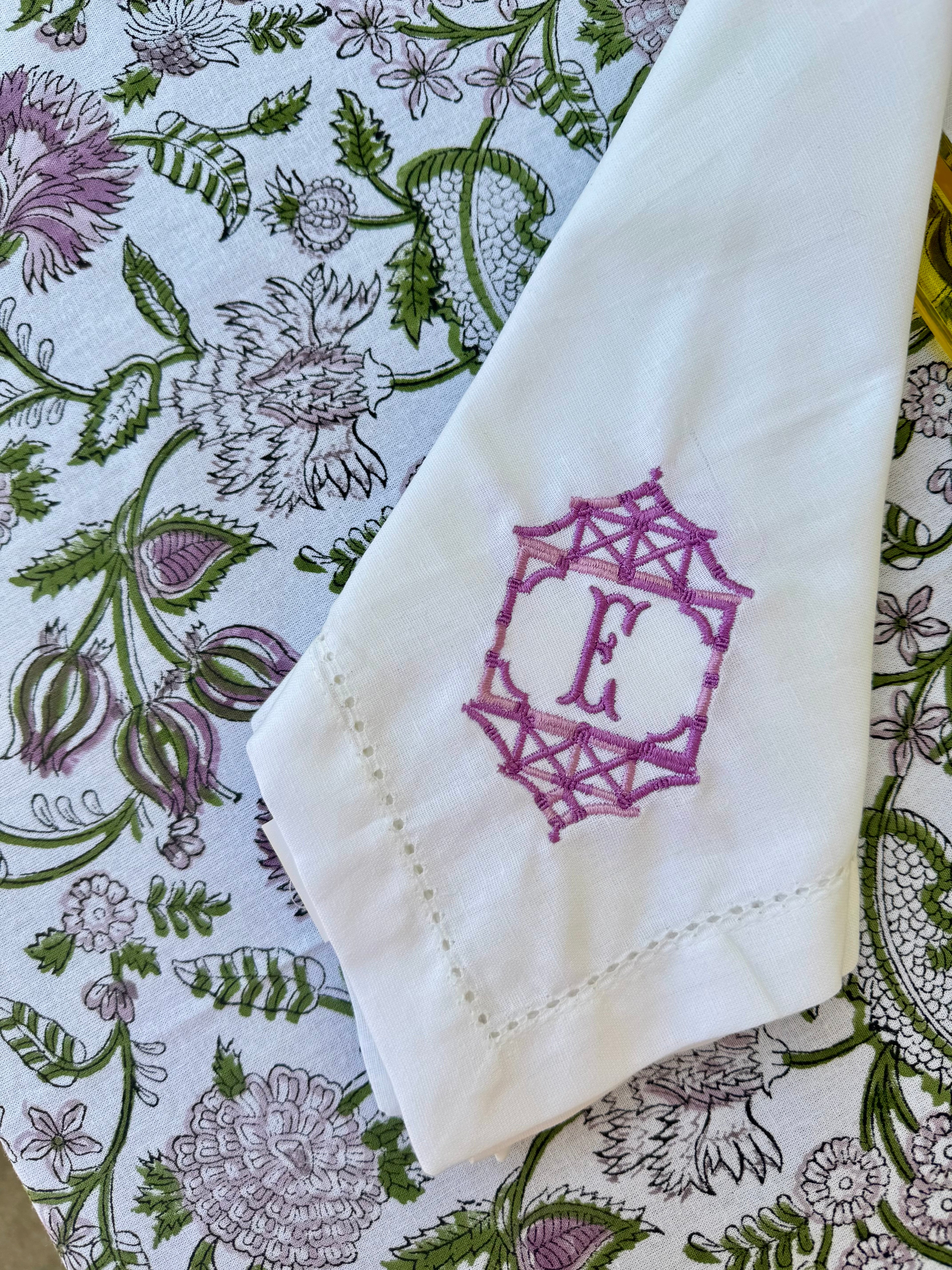 Pagoda Initial Dinner Napkins