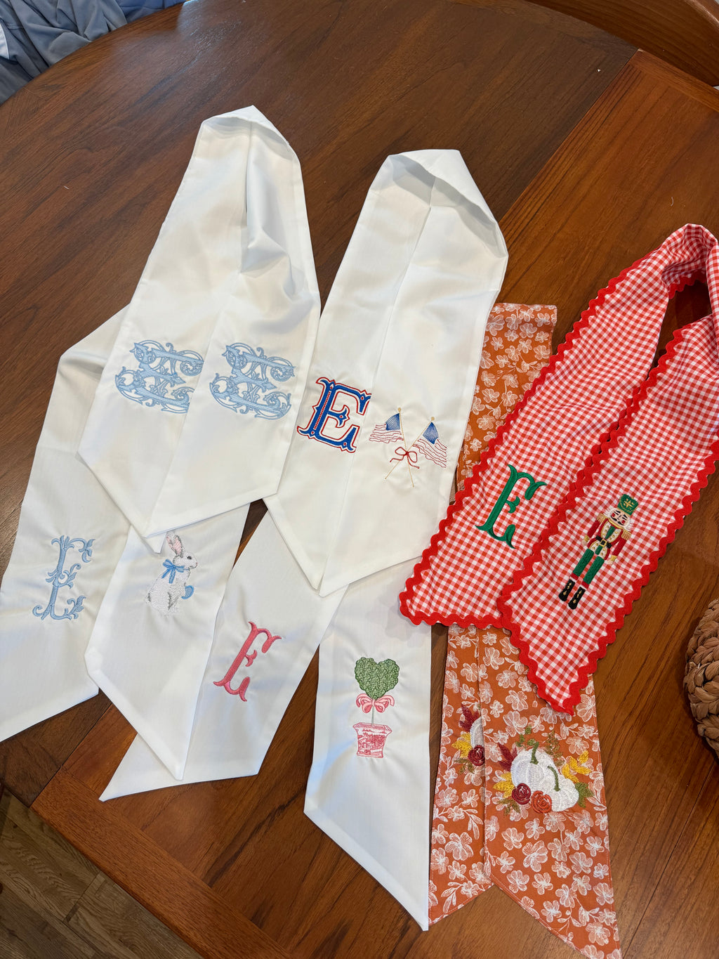 Set of 6 Personalized Wreath Sash Bundle