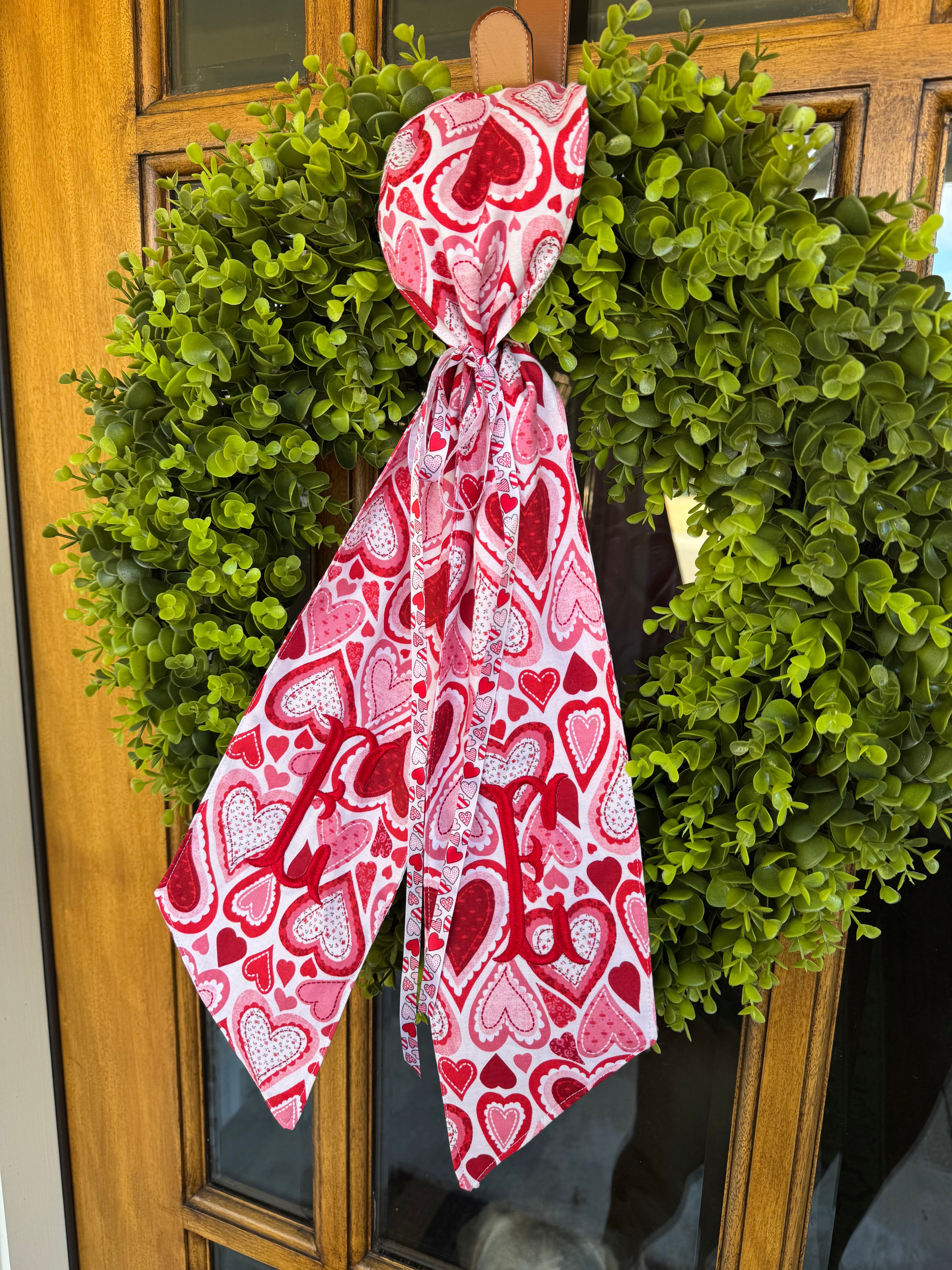 Valentines Day Heart Wreath Sash
