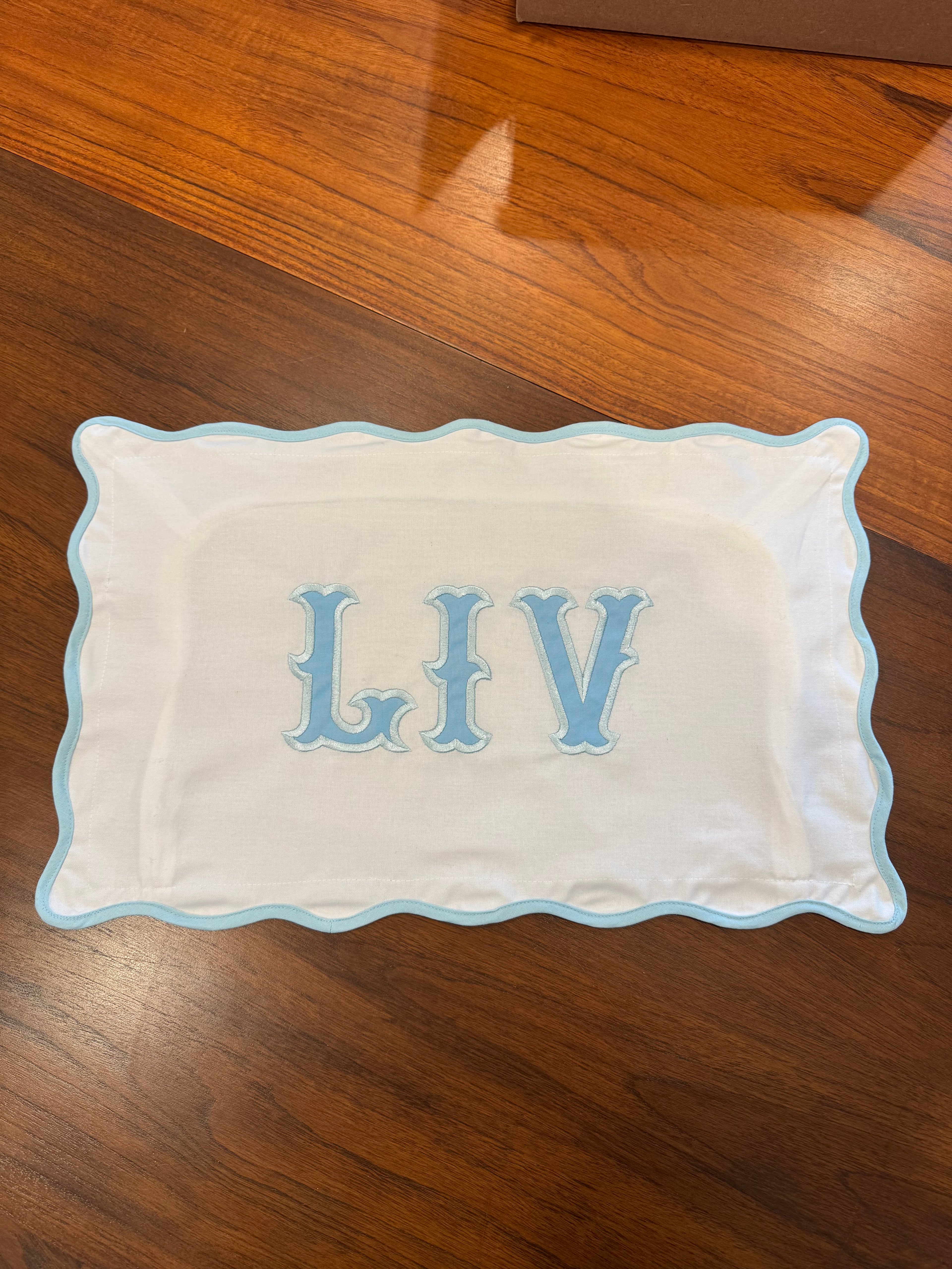 Name Monogram Applique Pillow Cover