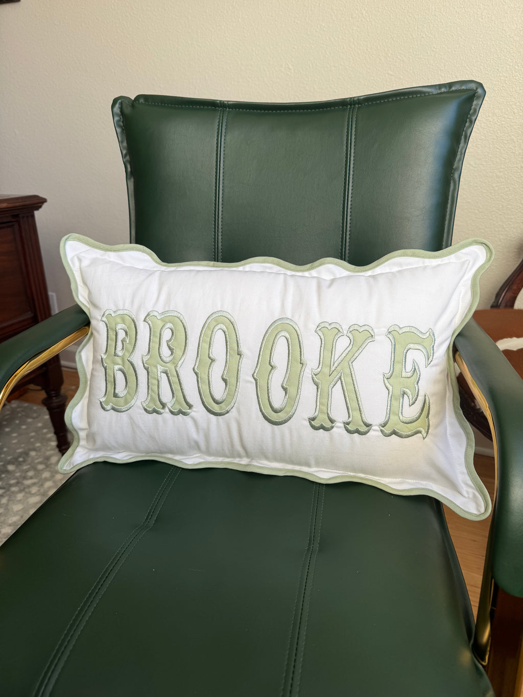 Name Monogram Applique Pillow Cover